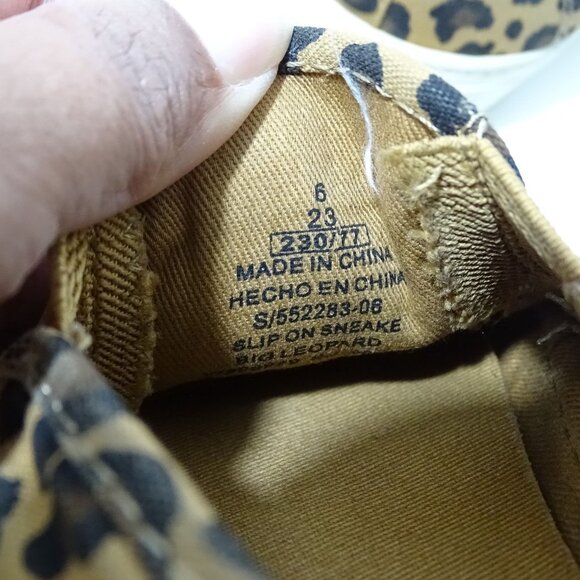 1994 Brand Brown Leopard Print Slip-On Sneakers Loafer Women Size 6 Casual Shoes - Picture 5 of 6